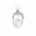 Sterling Silver CZ Skull Pendant (P-1214)