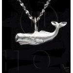 Silver Diamond Cut Animal Charm Whale (JB267)