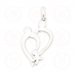Plain Sterling Silver Parents and Child Family Pendant (P-1297)
