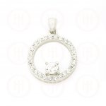 Silver CZ Assorted Open Circle with Bezel Pendant (P-1298)
