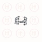 Silver CZ Layered Cuff Double Bezel Ring (R-1308)