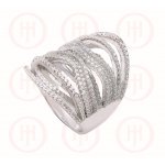 Silver 3D Fancy CZ Wave Ring (R-1312)