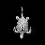 Silver Diamond Cut Animal Charm Turtle (JB575)