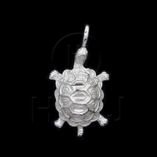 Silver Diamond Cut Animal Charm Turtle (JB566)