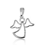 Silver Assorted CZ Angel Pendant (P-1300)
