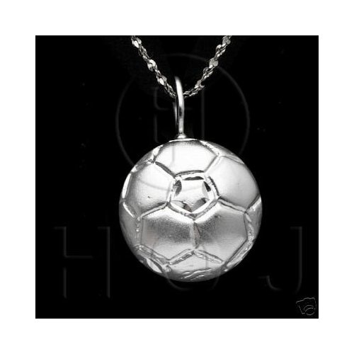 Silver Diamond Cut Sports Charm Soccer (C3376)