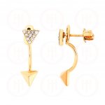 Sterling Silver CZ Triangle and Pyramid Jacket Earrings (ER-1201)