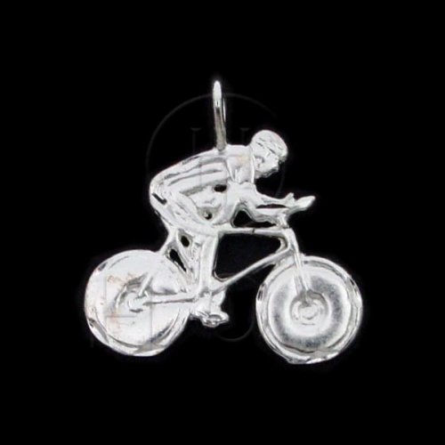 Silver DiamondCut Sports Charm Bike C2560