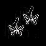 Silver Plain Dangle Earrings Butterfly (ED4352)