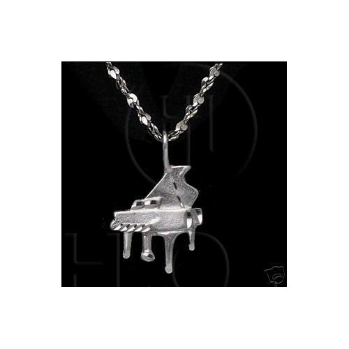 Silver Diamond Cut Musical Charm Piano (JB262)