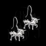 Silver Plain Dangle Earrings Unicorn (ED4356)