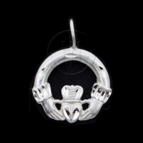 Silver Diamond Cut Assorted Charm Claddaugh (JB266)