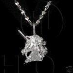 Silver Diamond Cut Charm Unicorn (JB272)