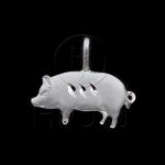 Silver Diamond Cut Animal Charm Pig (JB527)