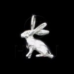 Silver Diamond Cut Animal Charm Rabbit (JB679)