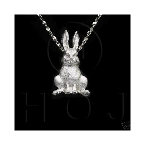 Silver Diamond Cut Animal Charm Rabbit (JB382)