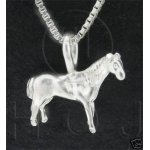 Silver Diamond Cut Animal Charm Horse (C3349)