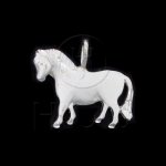 Silver Diamond Cut Animal Charm Horse (C1080)