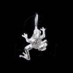 Silver Diamond Cut Animal Charm Frog (JB163)