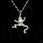 Silver Diamond Cut Animal Charm Frog (JB602)