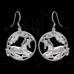 Silver Plain Dangle Earrings Unicorn (ESD132)