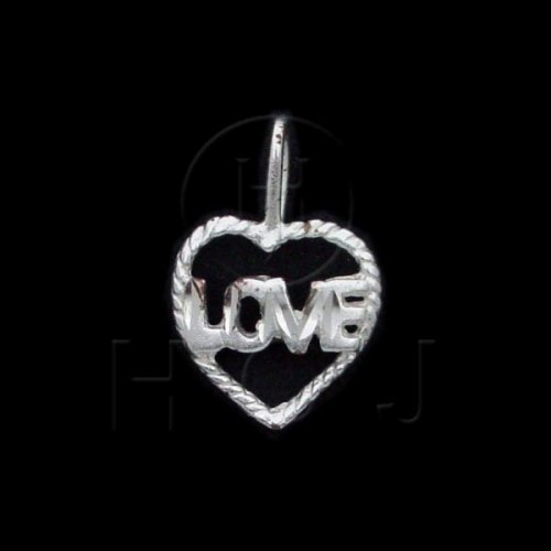 Silver Diamond Cut Heart Charm Love (JB603)
