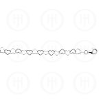 Silver Plain Anklet Heart Chain (ANK-1007)
