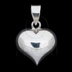 Silver Puffed Heart Pendant 15mm (P-1002-15)