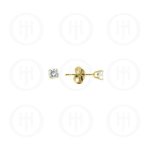 10K Gold Earrings Round CZ Stud 3mm(G-CZ-3-10K)