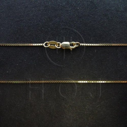 14K Yellow Gold Chain Necklace Box 0.7mm (BOX-048-14Y)