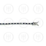 Silver Plain CZ Single Row Sapphire Stone Tennis Bracelet (BR-CZ-127-S)