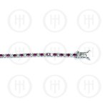 Silver Plain CZ Single Row Ruby Stone Tennis Bracelet (BR-CZ-127-R)