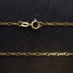 14K Yellow Gold Chain Necklace Figaro 1.3mm (FIG-035-14Y)