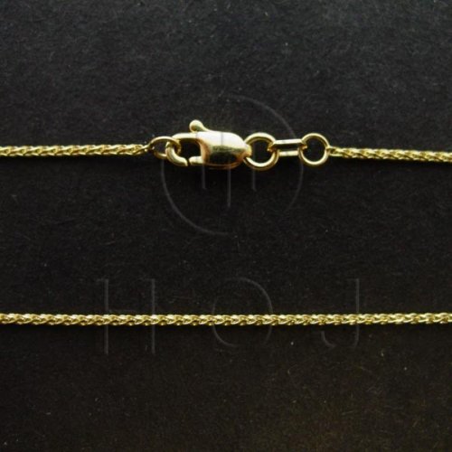 14K Yellow Gold Chain Necklace Wheat 1.0mm (SPIGA-025-14Y)