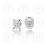 Sterling Silver Plain XO Stud Earrings (ST-1184)