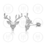 Silver Plain Reindeer Head Studs (ST-1177)