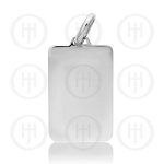 Silver Plain Round Rectangle Dog Tag (DT-115)