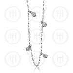 Silver Chain Anklet with 6 CZ Flat Studs (ANK-1055)