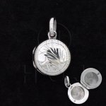 Sterling Silver Engraved Locket Pendant Round 12mm (LOC-RE-1007)