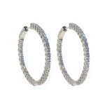 Silver Round Sectioned CZ Hoops (HP-CZ-1039-35-G)