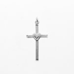Silver DiamondCut Religious Charm Cross (C4753)