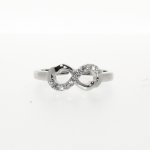 Silver CZ Inifity Cuff Ring (R-1258)
