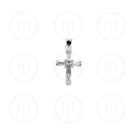 Silver Cubic Zirconia Religious Cross Pendant CR-1033