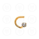 14K Yellow Gold Diamond Nosepin Curved Pin 1pt (G-NS-C1)
