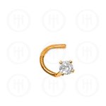 14K Yellow Gold Diamond Nosepin Curved Pin 2.25pt (G-NS-C2)