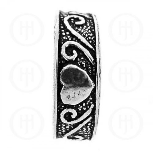 Sterling Silver Heart and Scroll Toe Ring (TR-1002)