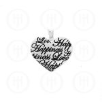 Silver Tiffany Inspired Inspirational Pendant Love Happiness (P-1040-B)