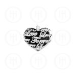 Sterling Silver Tiffany Inspired Inspirational Engraved "Love Forever" Pendant (P-1041-W)