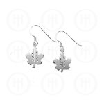 Sterling Silver Plain Dangle Earrings Canadian Maple Leaf (ER-1060)