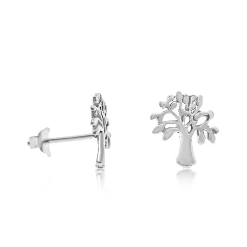 Plain Silver Tree of Life  Branches Stud Earrings (ST-1219)